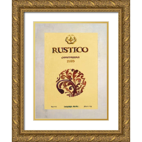 Wine Label II Gold Ornate Wood Framed Art Print with Double Matting by Loreth, Lanie