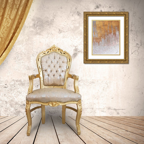 Gold Summer Woods II Gold Ornate Wood Framed Art Print with Double Matting by Mercado, M.