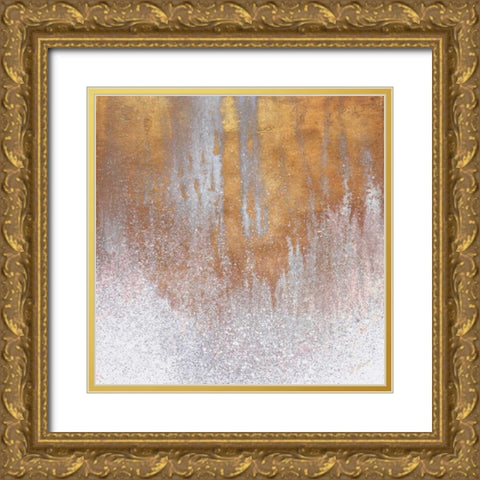 Gold Summer Woods Square Gold Ornate Wood Framed Art Print with Double Matting by Mercado, M.