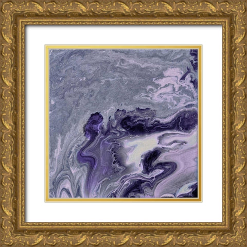 Violet Agate Gold Ornate Wood Framed Art Print with Double Matting by Mercado, M.