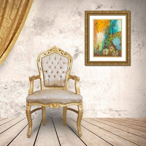 Dream Catcher Gold Ornate Wood Framed Art Print with Double Matting by Maria, Robin