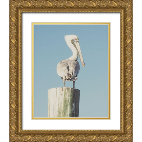 Pelican Post Muted I Gold Ornate Wood Framed Art Print with Double Matting by Mansfield, Kathy