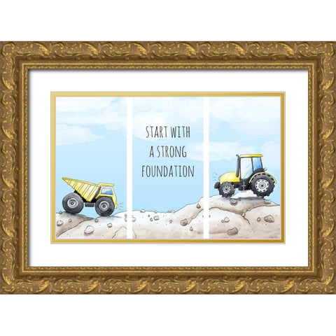 Strong Foundation Gold Ornate Wood Framed Art Print with Double Matting by SD Graphics Studio