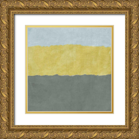 Gray Blocks of Color I Gold Ornate Wood Framed Art Print with Double Matting by SD Graphics Studio