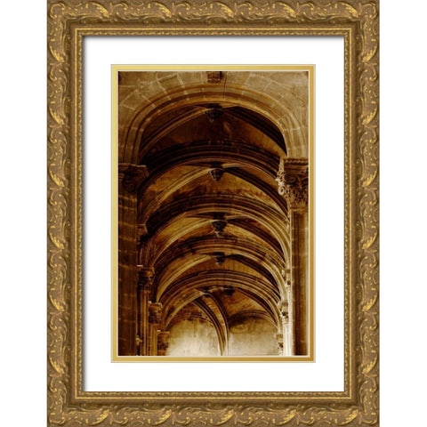 Arches St Eustache I Gold Ornate Wood Framed Art Print with Double Matting by Mansfield, Kathy