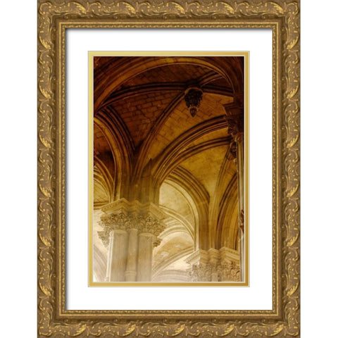Arches St Eustache II Gold Ornate Wood Framed Art Print with Double Matting by Mansfield, Kathy