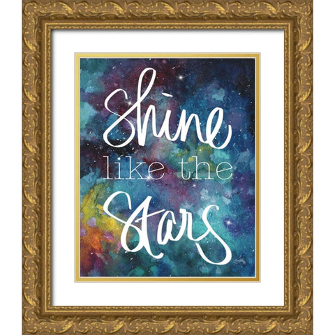 Shine Like the Stars Gold Ornate Wood Framed Art Print with Double Matting by Medley, Elizabeth