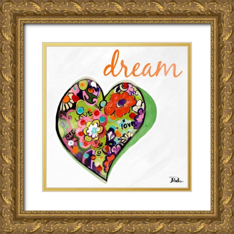 Expressive Heart II Gold Ornate Wood Framed Art Print with Double Matting by Pinto, Patricia