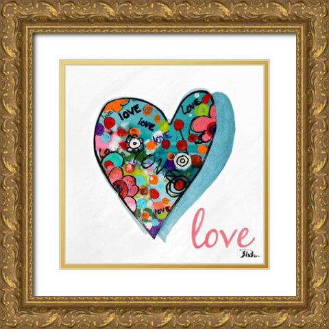 Hearts of Love and Hope II Gold Ornate Wood Framed Art Print with Double Matting by Pinto, Patricia