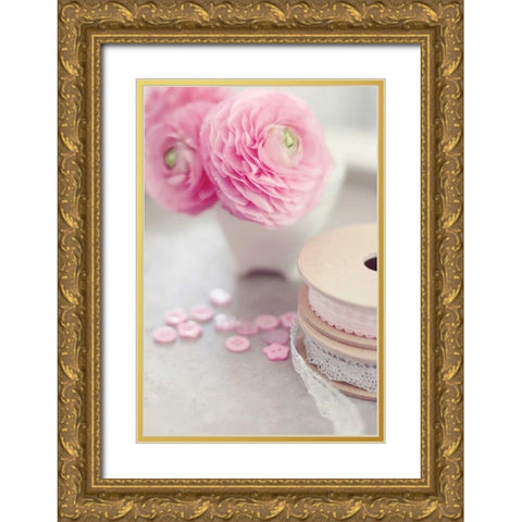 Softy Elegant I Gold Ornate Wood Framed Art Print with Double Matting by Gardner, Sarah