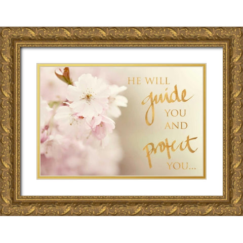 Guide and Protect Gold Ornate Wood Framed Art Print with Double Matting by Gardner, Sarah