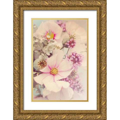 Pink Blossoms II Gold Ornate Wood Framed Art Print with Double Matting by Gardner, Sarah