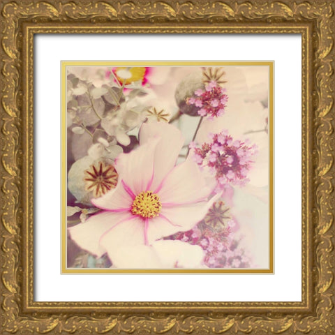 Pink Blossoms II Gold Ornate Wood Framed Art Print with Double Matting by Gardner, Sarah