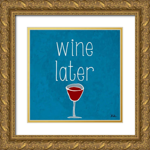 Coffee or Wine II Gold Ornate Wood Framed Art Print with Double Matting by Pinto, Patricia