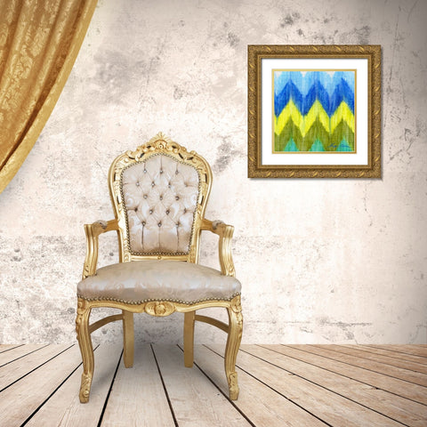 Brilliant Chevron I Gold Ornate Wood Framed Art Print with Double Matting by Edwins, Hugo