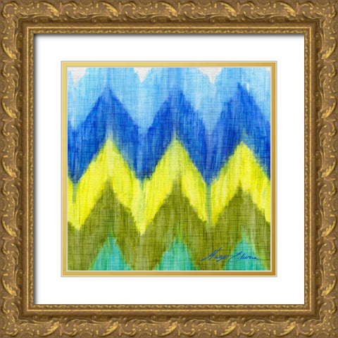 Brilliant Chevron I Gold Ornate Wood Framed Art Print with Double Matting by Edwins, Hugo