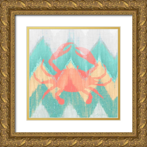 Sea Creature on Chevron III Gold Ornate Wood Framed Art Print with Double Matting by Edwins, Hugo