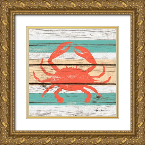 Striped Sea Creature III Gold Ornate Wood Framed Art Print with Double Matting by Edwins, Hugo