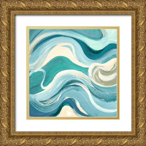 Curving Waves I Gold Ornate Wood Framed Art Print with Double Matting by Loreth, Lanie