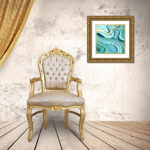 Curving Waves II Gold Ornate Wood Framed Art Print with Double Matting by Loreth, Lanie