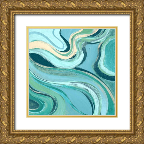 Curving Waves II Gold Ornate Wood Framed Art Print with Double Matting by Loreth, Lanie