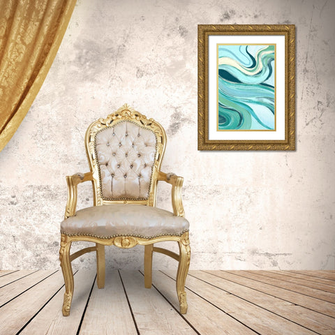 Curving Waves II Gold Ornate Wood Framed Art Print with Double Matting by Loreth, Lanie