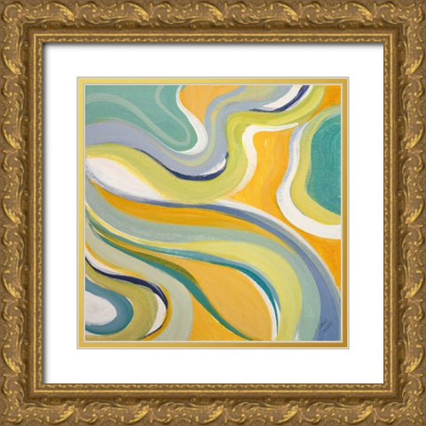 Curvilinear Bright II Gold Ornate Wood Framed Art Print with Double Matting by Loreth, Lanie