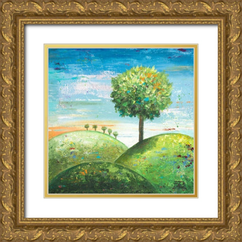 Cute Tree I Gold Ornate Wood Framed Art Print with Double Matting by Pinto, Patricia