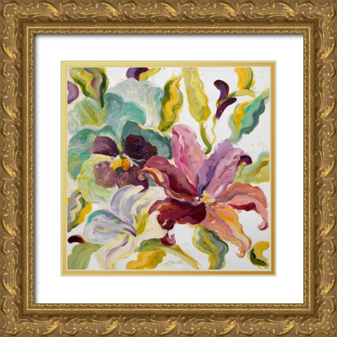 Lyrical Garden I Gold Ornate Wood Framed Art Print with Double Matting by Loreth, Lanie