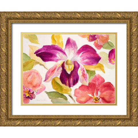 Radiant Orchid I Gold Ornate Wood Framed Art Print with Double Matting by Loreth, Lanie