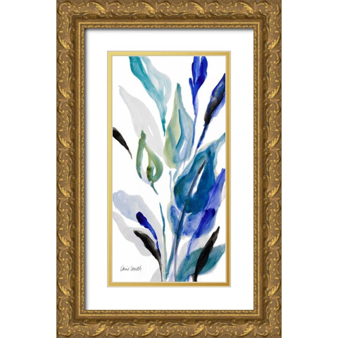 Delicate Blue Panel II Gold Ornate Wood Framed Art Print with Double Matting by Loreth, Lanie