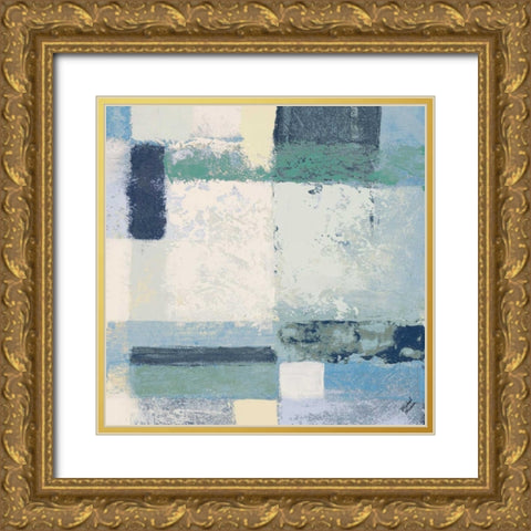 Winter Geometry Square I Gold Ornate Wood Framed Art Print with Double Matting by Marcon, Michael