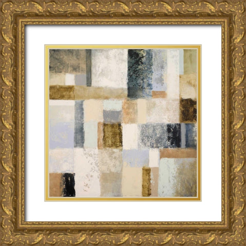 Mid Geometry I Gold Ornate Wood Framed Art Print with Double Matting by Marcon, Michael
