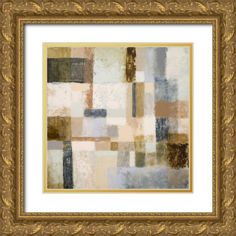 Mid Geometry II Gold Ornate Wood Framed Art Print with Double Matting by Marcon, Michael