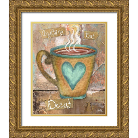 Coffee Collage I Gold Ornate Wood Framed Art Print with Double Matting by Medley, Elizabeth