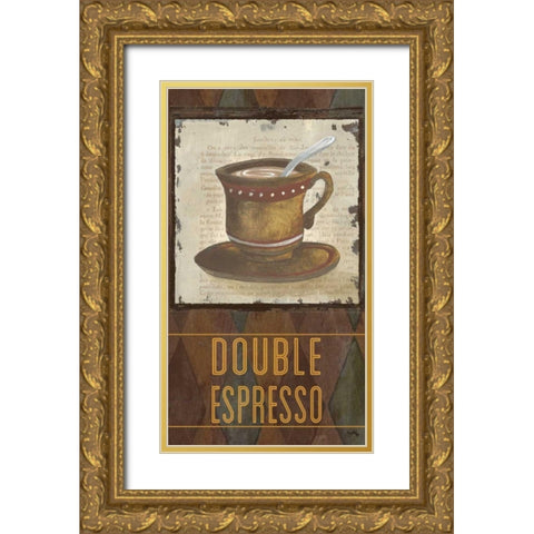 Argyle Coffee II Gold Ornate Wood Framed Art Print with Double Matting by Medley, Elizabeth