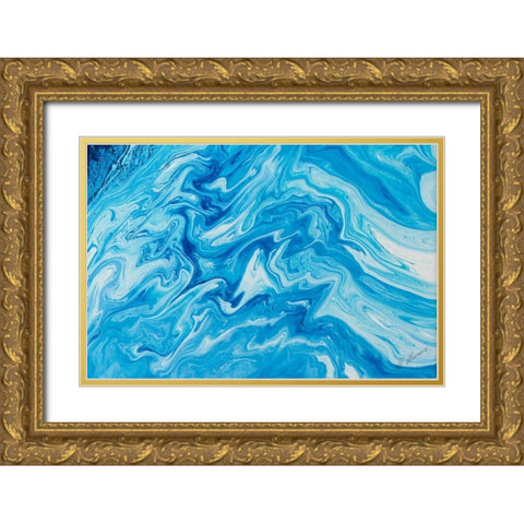 Marble Gold Ornate Wood Framed Art Print with Double Matting by Mercado, M.