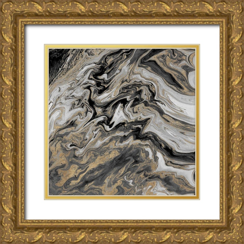 Gold Glimpse Marble Gold Ornate Wood Framed Art Print with Double Matting by Mercado, M.