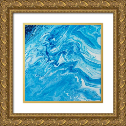 Marble Square I Gold Ornate Wood Framed Art Print with Double Matting by Mercado, M.