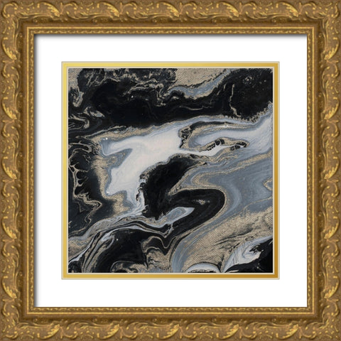 Midnight Marble Gold Ornate Wood Framed Art Print with Double Matting by Mercado, M.
