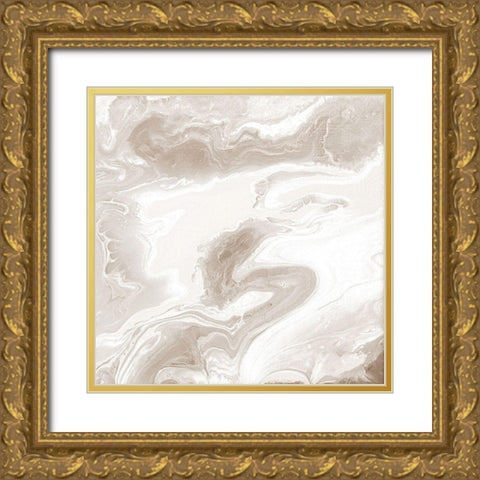 Cream Marble Gold Ornate Wood Framed Art Print with Double Matting by Mercado, M.