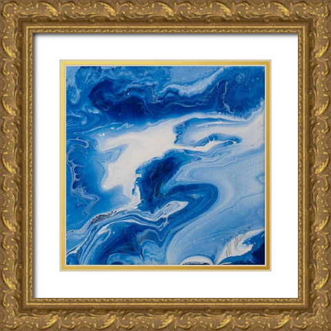 Marble Square II Gold Ornate Wood Framed Art Print with Double Matting by Mercado, M.