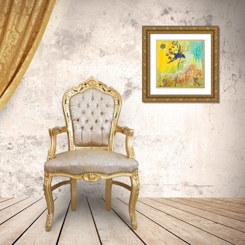 Ma Do Bird Soars Gold Ornate Wood Framed Art Print with Double Matting by Maria, Robin
