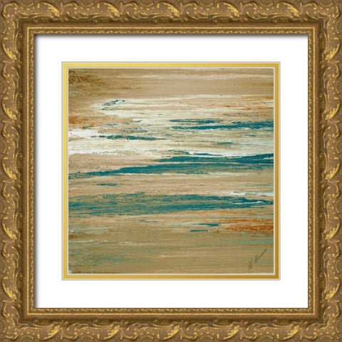 Fall Sunset Gold Ornate Wood Framed Art Print with Double Matting by Mercado, M.