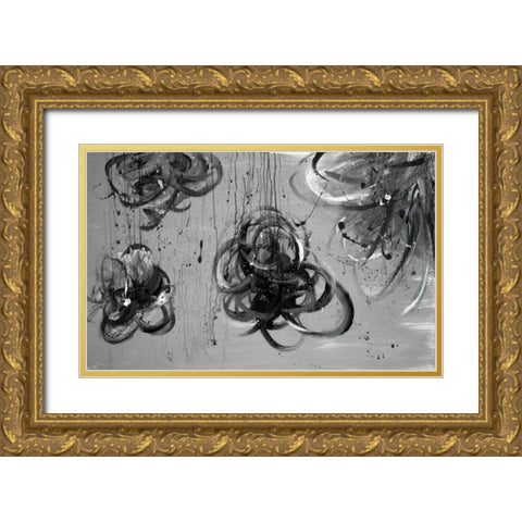 Forms of Gray Gold Ornate Wood Framed Art Print with Double Matting by Marie, Addie