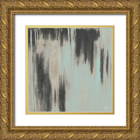 Teal Paysage II Gold Ornate Wood Framed Art Print with Double Matting by Pinto, Patricia