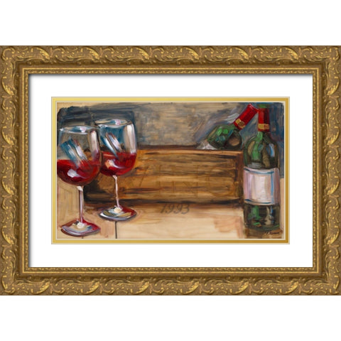 93 Vino Gold Ornate Wood Framed Art Print with Double Matting by French-Roussia, Heather A.