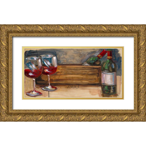 93 Vino Gold Ornate Wood Framed Art Print with Double Matting by French-Roussia, Heather A.
