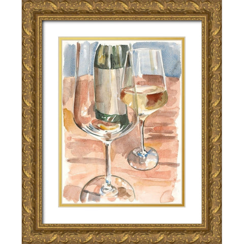 Wine Series I Gold Ornate Wood Framed Art Print with Double Matting by French-Roussia, Heather A.