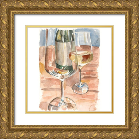 Glass of White Gold Ornate Wood Framed Art Print with Double Matting by French-Roussia, Heather A.